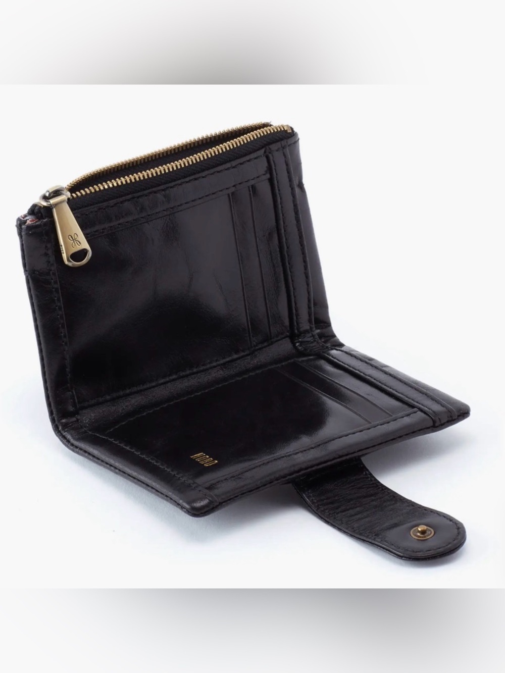 HOBO Ray Black Leather Bi-fold Wallet Excellent Condition Orig$115 - Picture 2 of 9